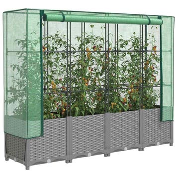 vidaXL Plantenbak verhoogd met kashoes 160x40x138 cm, Verzenden, Nieuw