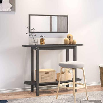vidaXL Wandtafel 110x40x80 cm massief grenenhout grijs, Verzenden, Nieuw