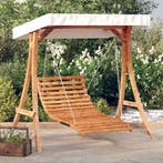 vidaXL Schommelbed met luifel vurenhout met teak afwerking, Verzenden, Nieuw