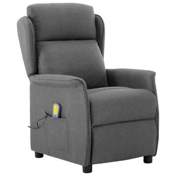 vidaXL Massagestoel met kussen Lichtgrijs 93.5 x 67.5 x, Verzenden