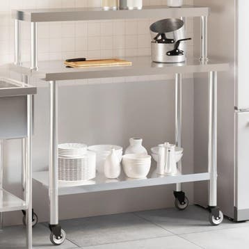 vidaXL Keukenwerktafel met bovenschap 110x55x120 cm, Verzenden