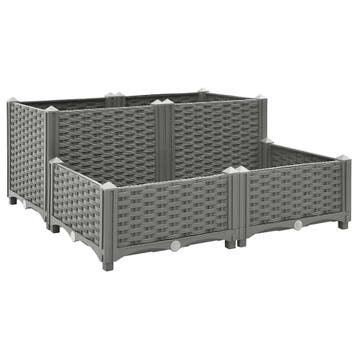 vidaXL Plantenbak verhoogd 80x80x38 cm polypropyleen, Verzenden, Nieuw