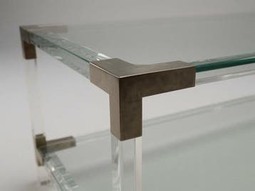 Tafel - Glas, Acryl - Vintage uit de jaren 1970: twee-laags