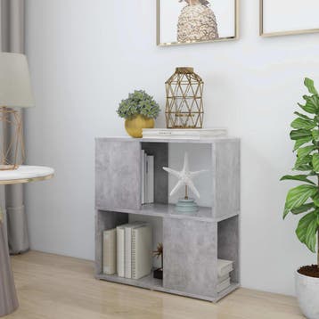 vidaXL Boekenkast 60x24x63 cm bewerkt hout betongrijs, Huis en Inrichting, Verzenden, Nieuw