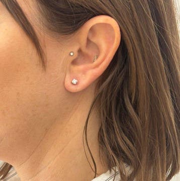Boucles doreilles - 18 carats Or blanc - 0.18ct. tw., Handtassen en Accessoires, Nieuw