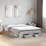 vidaXL Bedframe met lades bewerkt hout betongrijs 160x200 cm, Verzenden, Nieuw
