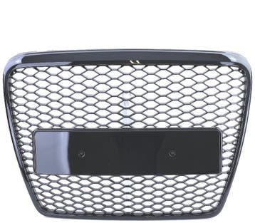 CALANDRE AUDI A6 C6 4F 08-11 LOOK RS NOIR BRILLANT, Verzenden