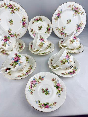 Royal Albert - Service à thé (14) - Os - Rose mousse
