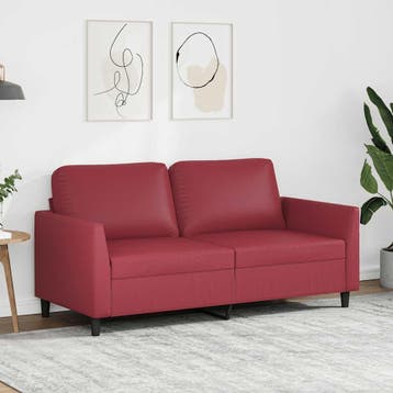 vidaXL Tweezitsbank / zetel 140 cm kunstleer wijnrood, Maison & Meubles, Canapés | Salons, Verzenden