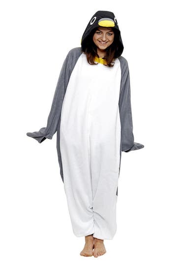 KIMU® Onesie Grijze Pinguin Pak XL-XXL Pinguinpak Kostuum Gr, Ophalen of Verzenden