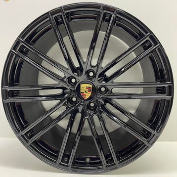 Porsche Cayenne E3 22inch Turbo IV uni zwart met banden, Ophalen, Banden en Velgen