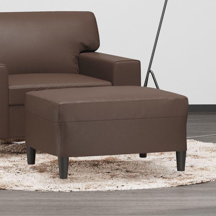 vidaXL Voetenbank 70x55x41 cm kunstleer bruin, Maison & Meubles, Canapés | Repose-pieds & Poufs, Envoi