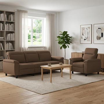 vidaXL bank / zetelstel 2 pcs Bruin Stof, Verzenden
