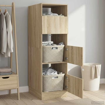 vidaXL Wasrek met opslag Sonoma 50 x 68 x 162 cm Bewerkt, Verzenden