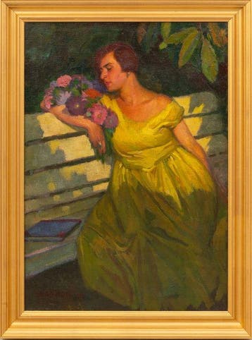 Ernoe Agoston (1889-1957) - Lady in the Garden