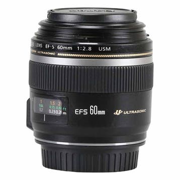 Canon EF-S 60mm f/2.8 macro USM met garantie, Ophalen of Verzenden, Gebruikt