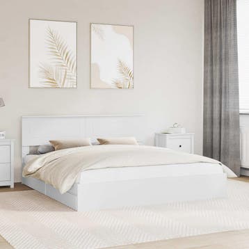 vidaXL Opbergbed met lade met hoofdeinde Wit 180 x 200 cm, Verzenden, Nieuw