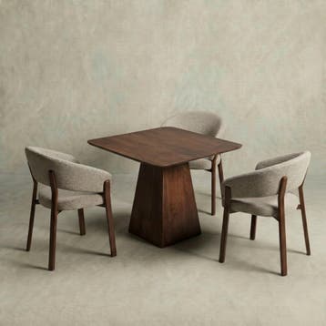 Mangohouten eettafel Mick vierkant bruin 90x90cm, Verzenden