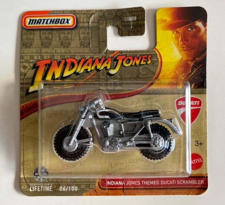 MATCHBOX INDIANA JONES THEMED DUCATI SCRAMBLER (TOYS), Verzamelen, Film en Tv, Gebruikt