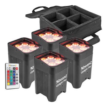 BeamZ Uplight pakket met 4 stuks BBP96 accu Uplights + Tas, Muziek en Instrumenten, Licht en Laser, Verzenden, Nieuw