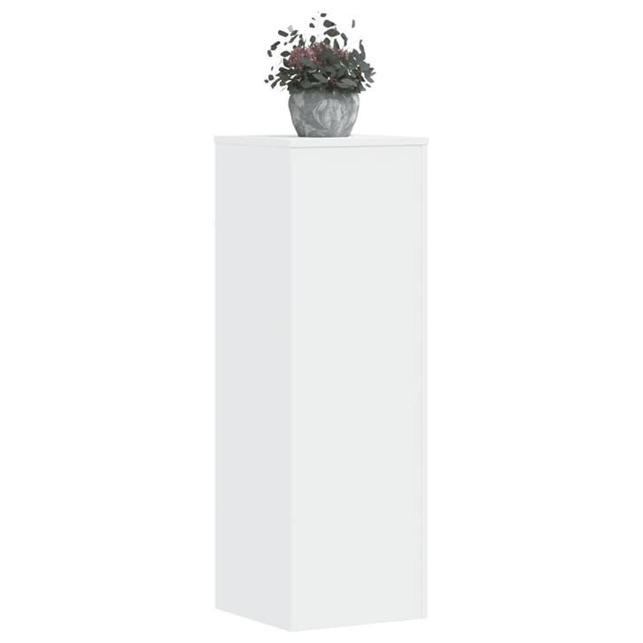 vidaXL Plantenstandaards 2 st 33x33x100 cm bewerkt hout wit, Tuin en Terras, Bloembakken en Plantenbakken, Nieuw, Verzenden