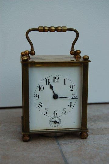 Officierspendule (reisklok) - Messing, Glas - 1850-1900