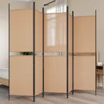 vidaXL 5-paneel scheidingswand Beige 250 x 180 cm Stof, Verzenden, Nieuw