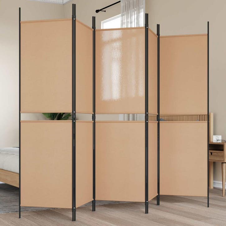 vidaXL 5-paneel scheidingswand Beige 250 x 180 cm Stof, Huis en Inrichting, Woonaccessoires | Overige, Nieuw, Verzenden
