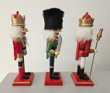 Notenkraker (3) - Nutcracker, Kerstbeeldjes, Kerst - Hout, Nieuw