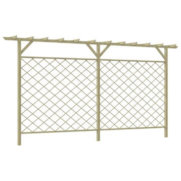 vidaXL Tuinhek met latwerk en pergola hout, Verzenden