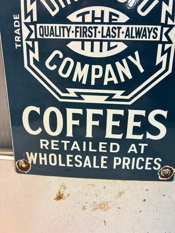 Emaille reclamebord – Teas & Coffees – The Directory Company