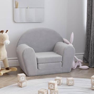 vidaXL Kinderslaapbank zacht pluche lichtgrijs, Verzenden, Nieuw