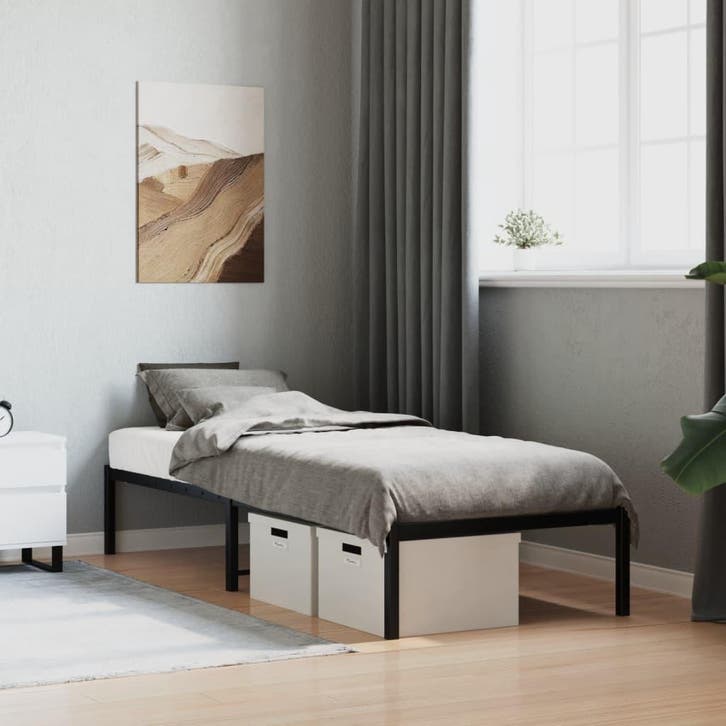 vidaXL Bedframe metaal zwart 80x200 cm, Huis en Inrichting, Slaapkamer | Bedden, Nieuw, Verzenden