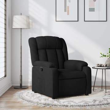 vidaXL Relaxfauteuil Zwarte Stof, Maison & Meubles, Fauteuils, Verzenden