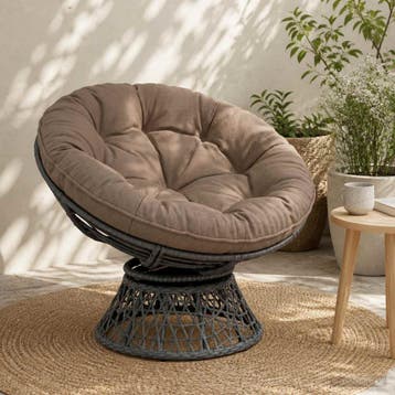 vidaXL Hangstoel Kussen VIANEN 100% Polyester Taupe Ø 60 x, Huis en Inrichting, Verzenden, Nieuw
