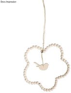 Draad BLOEM met houten kralen Compleet 14 cm, Nieuw