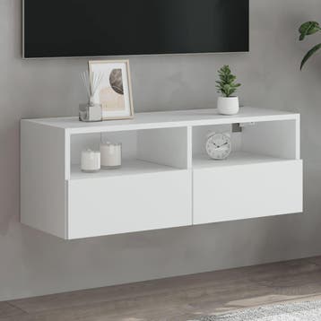 vidaXL Tv-wandmeubel 80x30x30 cm bewerkt hout wit, Verzenden, Nieuw
