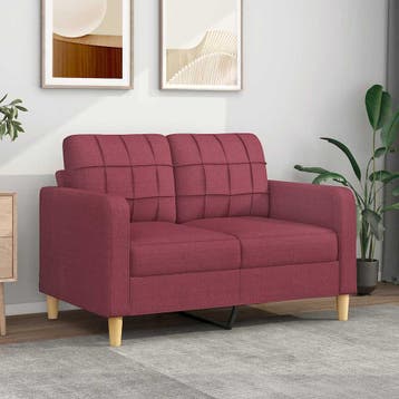 vidaXL Tweezitsbank / zetel 120 cm stof wijnrood, Maison & Meubles, Canapés | Salons, Verzenden