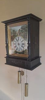 Schilderij klok - Antiek Hout - 1900-1910 - Schwarzwalder