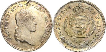 1/6 taler, daalder 1808, Sachsen-kurlinie ab 1547 (albert..., Verzenden