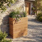 Rechthoekige houten plantenbak - 62,5 x 22,5 x 76 cm, Huis en Inrichting, Kamerplanten, Verzenden