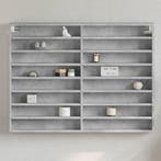 vidaXL Vitrinekast 100x8,5x75 cm bewerkt hout betongrijs, Verzenden, Nieuw