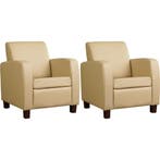 Set van 2 Leren fauteuils Joy - Toledo Kalahari (bruin) -, Nieuw, Ophalen of Verzenden, 50 tot 75 cm, Leer