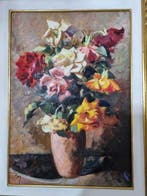 Corrado Michelozzi (1883-1965) - Vaso con rose