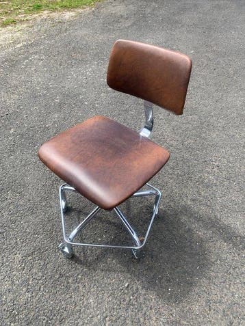 Bremshey - Bureaustoel - Metaal, Chroom, Synthetisch leder -, Antiek en Kunst