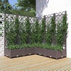 vidaXL Plantenbak met latwerk 120x120x121,5 cm polypropeen, Verzenden, Nieuw