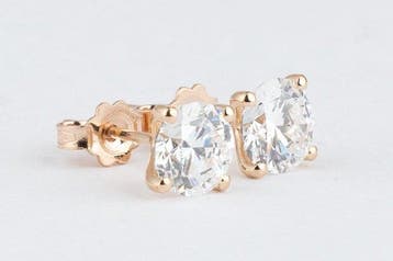 Oorbellen - 14 karaat Roségoud - 2.04ct. tw. Diamant, Nieuw