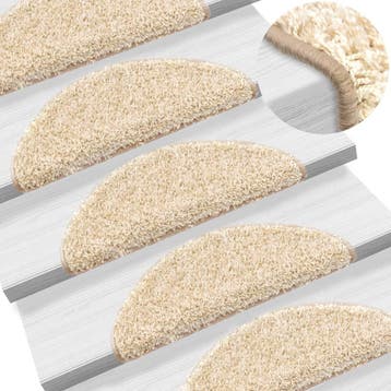 vidaXL Trapmatten 10 st 56x17x3 cm crème halfrond, Verzenden, Nieuw