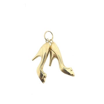 Gouden hanger van twee pumps (Hanger of bedel), Ophalen of Verzenden, Gebruikt, Goud, Overige merken