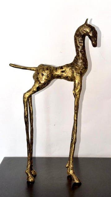 Abdoulaye Derme - sculptuur, Cheval Élancé - 34 cm - Brons